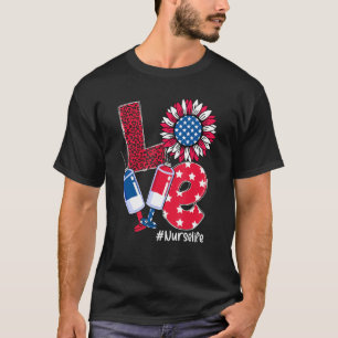 T-shirt Infirmière de vie d'amour Tournesol Stethoscope 4 