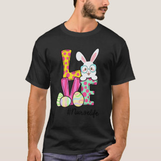 T-shirt Infirmière de vie Gnome de Pâques Lapin Amour Infi