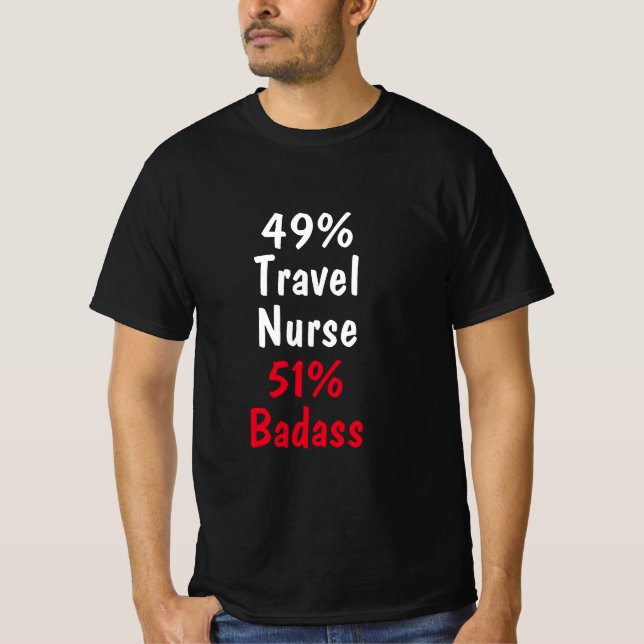 T-shirt Infirmière de voyage Badass (Devant)