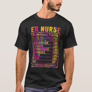 T-shirt Infirmière des urgences Nutrition Facts Journée de