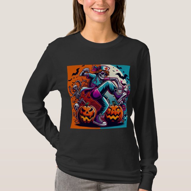 T-shirt Infirmière d'Halloween drôle dansant (Devant)