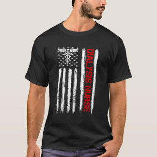T-shirt Infirmière dialyse drapeau américain Patriotique R
