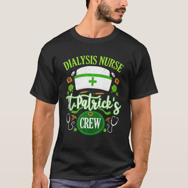 T-shirt Infirmière dialyse St Patrick's Day Shamrock Matc (Devant)