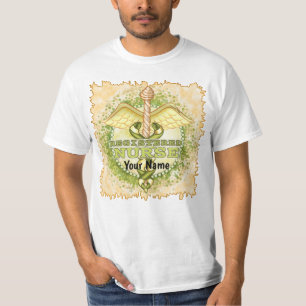 T-shirt Infirmière diplômée caducée or