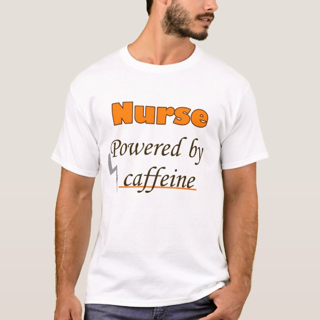 T-shirt Infirmière dopée à la caféine (Devant)