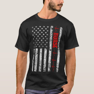 T-shirt Infirmière Drapeau Usa Vintage Patriotique Infirmi