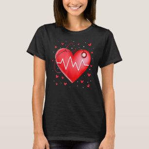 T-shirt Infirmière drôle Saint-Valentin Stéthoscope en for