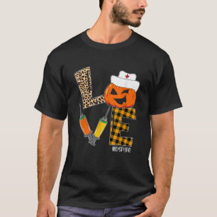 T-shirt Infirmière DSP Halloween Citrouille Léopard Amour