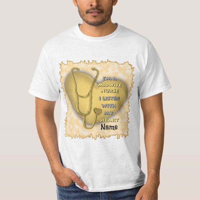 T-shirt Infirmière du coeur jaune (Devant)