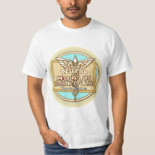 T-shirt Infirmière du Dakota du Nord Caducée 