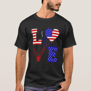 T-shirt Infirmière du drapeau américain des États-Unis Sté