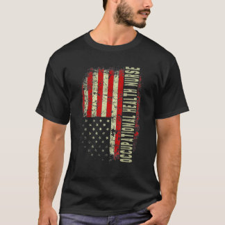 T-shirt Infirmière du travail 4 juillet Drapeau américain