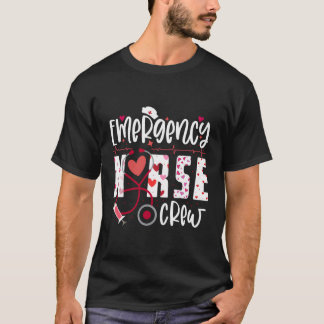 T-shirt Infirmière D'Urgence Coeur Stethoscope Valentine'S