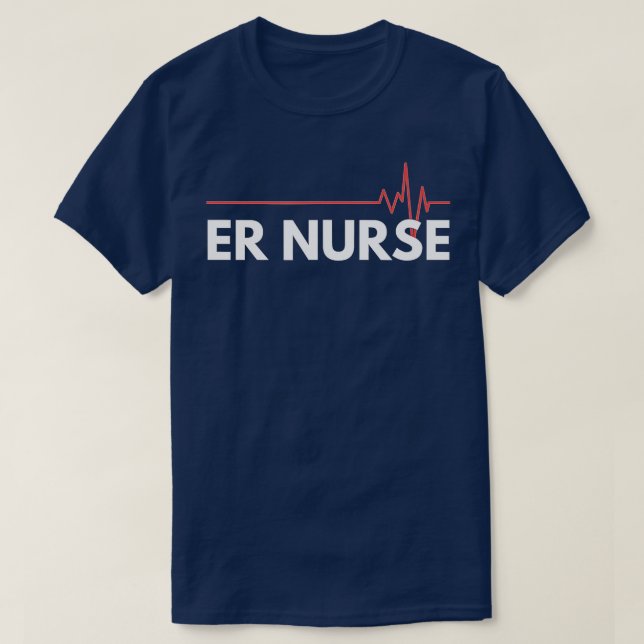 T-shirt INFIRMIÈRE D'Urgence Infirmière RN Heartbeat Cadea (Design devant)