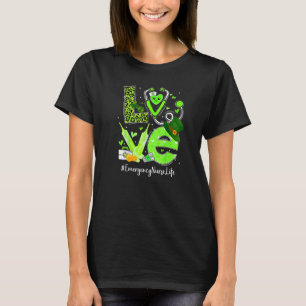 T-shirt Infirmière d'urgence Vie Amour Coeur Stethoscope