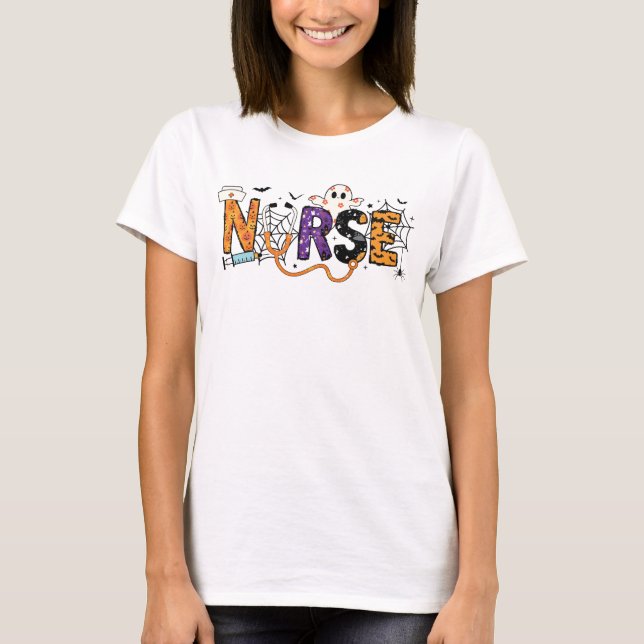 T-shirt Infirmière effrayante pour Halloween (Devant)