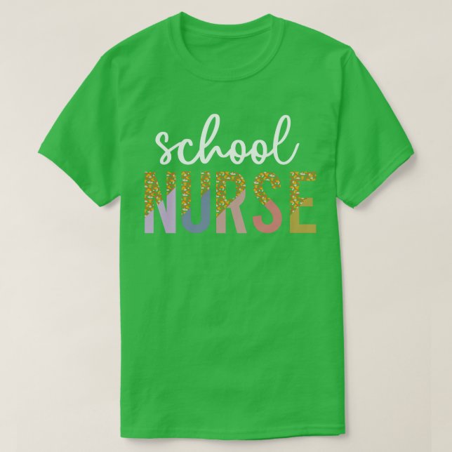 T-shirt Infirmière Empreinte de léopard Retro Cadeau (Design devant)