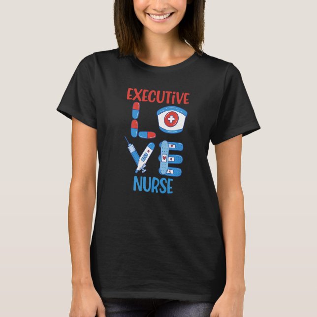 T-shirt Infirmière en chef Amour Infirmière (Devant)