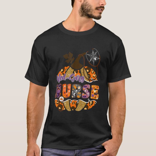 T-shirt Infirmière en Med Chir Stéthoscope Léopard Hallowe (Devant)