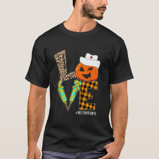 T-shirt Infirmière en médecine chirurgie Léopard Citrouill