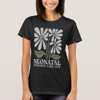 T-shirt Infirmière en néonatologie bohème florale Équipe d
