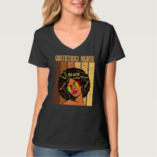 T-shirt Infirmière en obstétrique Afro afro-américaine Noi