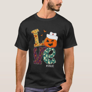T-shirt Infirmière en obstétrique Halloween Citrouille Eff