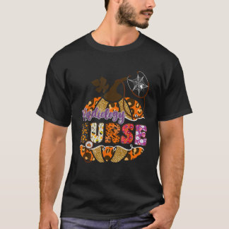 T-shirt Infirmière en radiologie Halloween Citrouille Leop