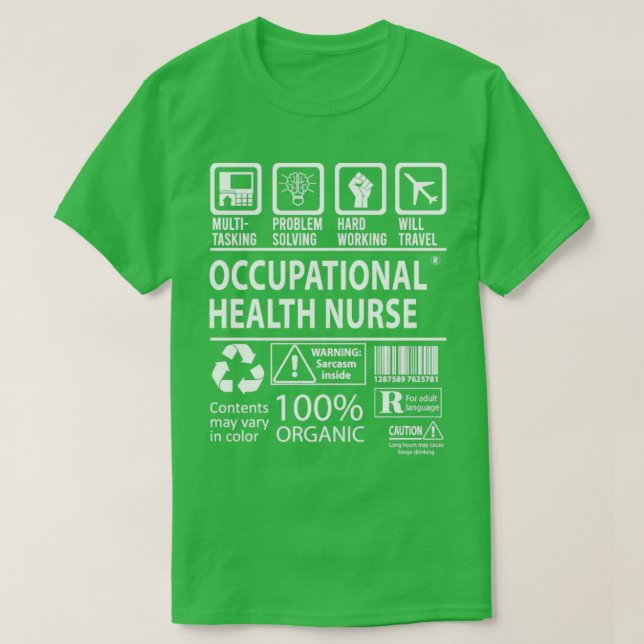T-shirt Infirmière en santé au travail Multitâche J (Design devant)