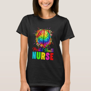T-shirt Infirmière en santé mentale Cerveau et fleurs Sant