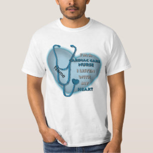 T-shirt Infirmière en soins cardiaques bleus