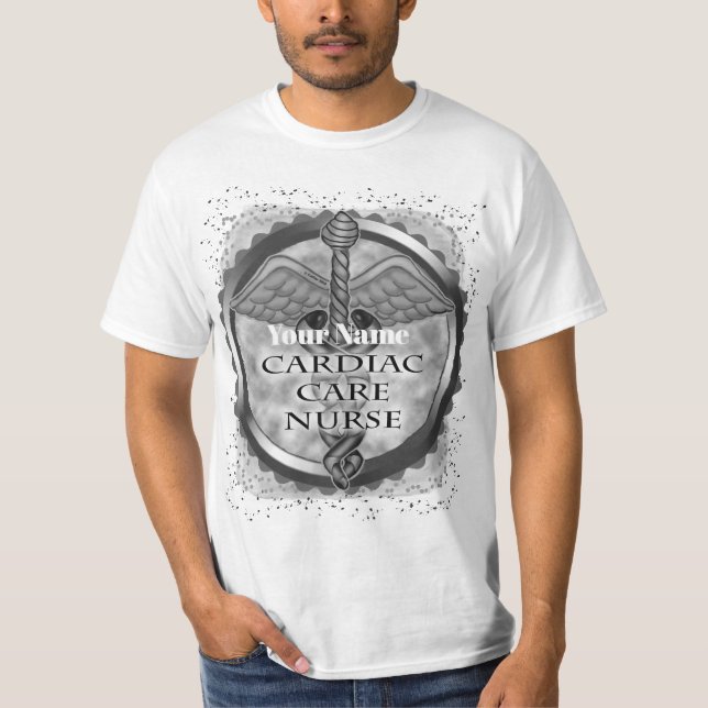 T-shirt Infirmière en soins cardiaques gris (Devant)