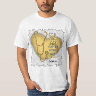 T-shirt Infirmière en soins de longue durée du coeur jaune