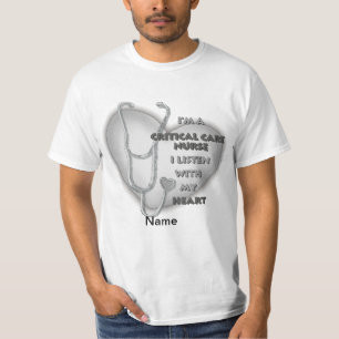 T-shirt Infirmière en soins essentiels au coeur gris