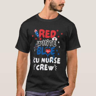 T-shirt Infirmière en soins intensifs Drapeau américain pa
