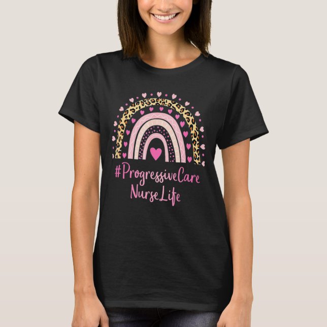 T-shirt Infirmière en soins progressifs Empreinte de léopa (Devant)