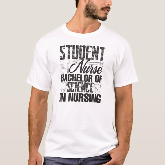 T-shirt Infirmière étudiante - Baccalauréat en sciences (Devant)