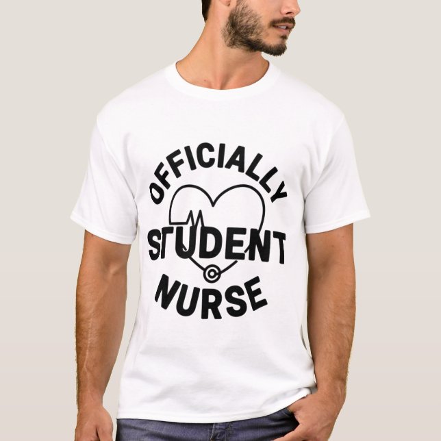 T-shirt Infirmière Étudiante Officiellement Stéthoscope Ca (Devant)