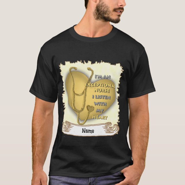 T-shirt Infirmière exceptionnelle à coeur jaune (Devant)