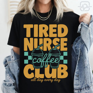 T-shirt Infirmière fatiguée drôle Club de café IA AS infir