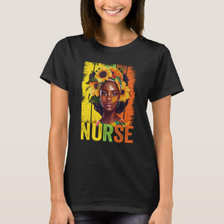 T-shirt Infirmière femme noire Afro Mélanine Vintage Histo
