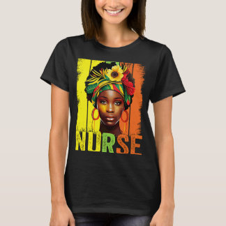 T-shirt Infirmière femme noire Afro Mélanine Vintage Histo