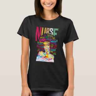 T-shirt Infirmière femme noire afro rétro cool Mo histoire