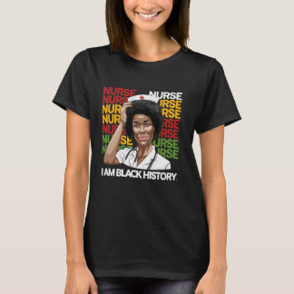 T-shirt Infirmière femme noire afro rétro Mois de l'histoi