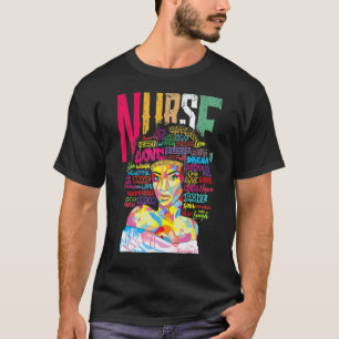 T-shirt Infirmière femme noire magie afro mélanine reine h