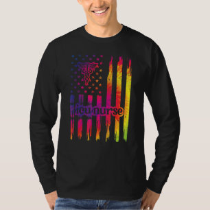T-shirt Infirmière Fière Icu Nous Drapeau Unité de soins i