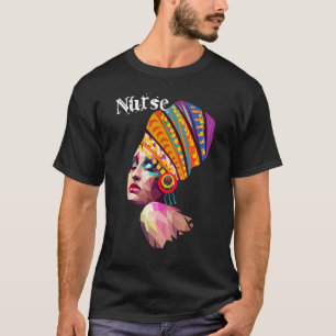 T-shirt Infirmière forte noire amour afro melanine amérind