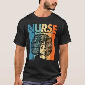 T-shirt Infirmière forte noire amour afro melanine amérind