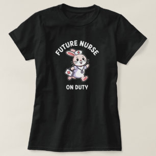 T-shirt Infirmière future en service graphique de lapin mi