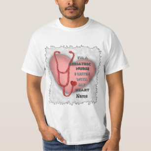 T-shirt Infirmière gériatrique à coeur rouge